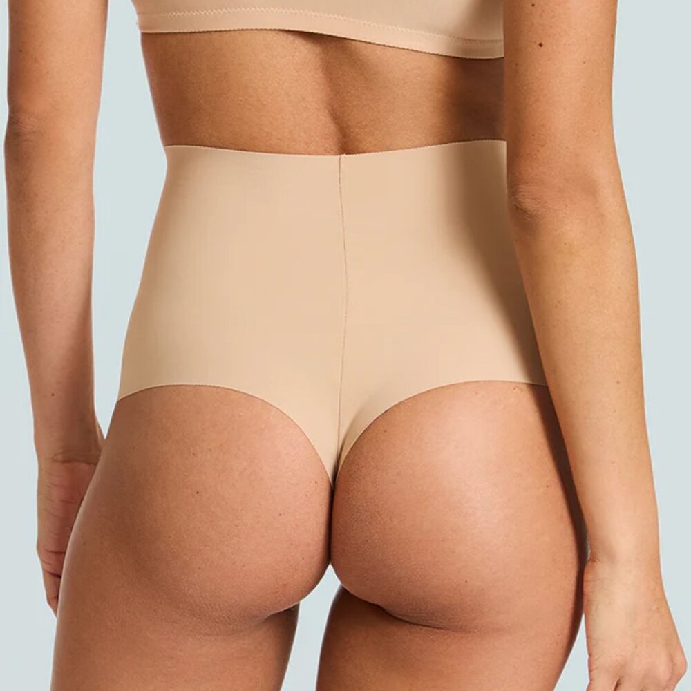 COMMANDO Control Top Thong High-Waist Seamless Beige S NWT